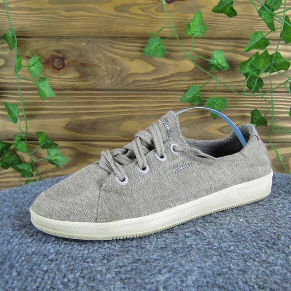 SKECHERS Women's Air-Cooled Sneaker Taupe Fabric Sz 6.5 Medium Gently‎ Used 2025 - Picture 1 of 7